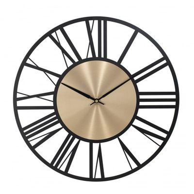 Cambridge Alum Industrial Gold- Black Wall Clock 60x60Cm