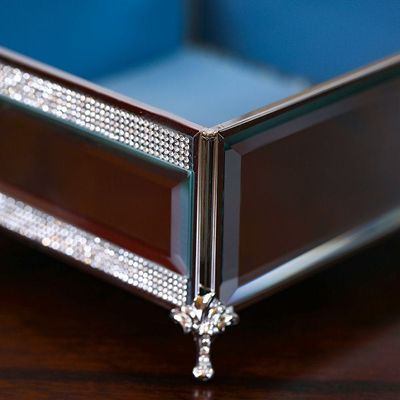 Caroline Cuboid Jewellery Box - Silver