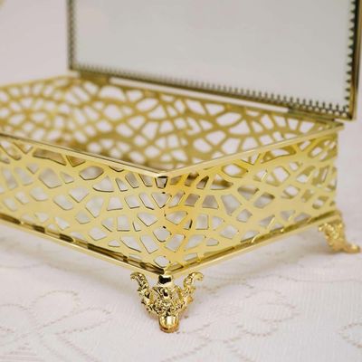 Caroline Rectangular Jewellery Box Gold 25X15X7.5CM