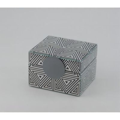 Percy Glass Jewelry Box Black/White 11.5x10x8Cm 