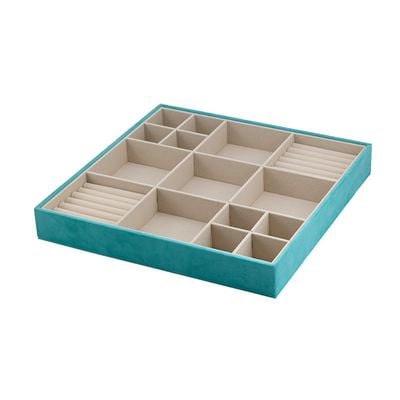 Elsa Velvet Jewelry Organizer 38X38X5Cm Turquoise