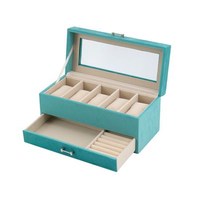 Elsa Velvet Jewelry Organizer 28X12.5X13Cm Turquoise