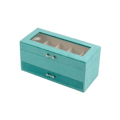 Elsa Velvet Jewelry Organizer 28X12.5X13Cm Turquoise