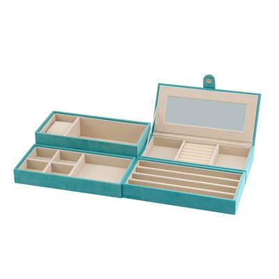 Elsa Velvet Jewelry Organizer 23.5X11.5X16Cm Turquoise