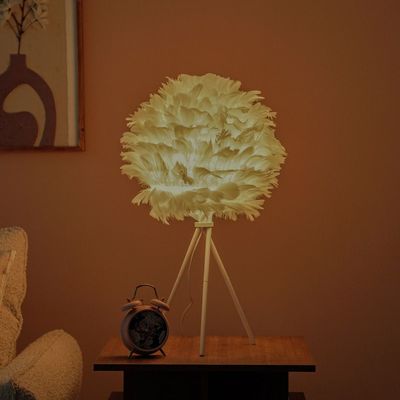 Jonathan Goose Feather Pendant Table Lamp 42X42X 60Cm- White