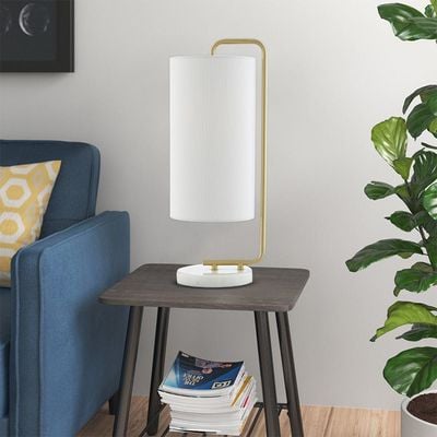 Jonathan Metal Table Lamp with marble base Gold,White 15X18X51CM