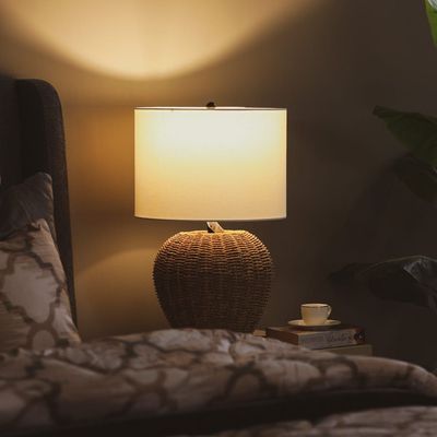 Jonathan Rattan Table Lamp -Brown