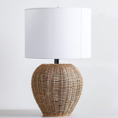 Jonathan Rattan Table Lamp -Brown