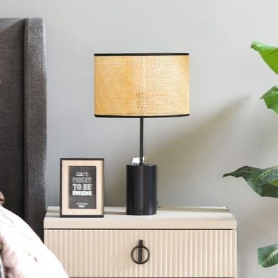 Jonathan Metal Table Lamp With Linen Fabric Shade