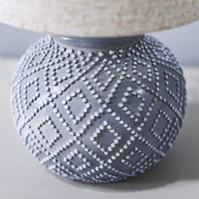 Jonathan Ceramic Table Lamp In Grey Glaze
