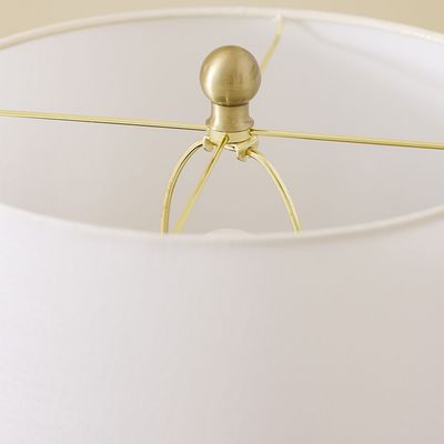 Jonathan Metal Floor Lamp - Antique Brass/White 