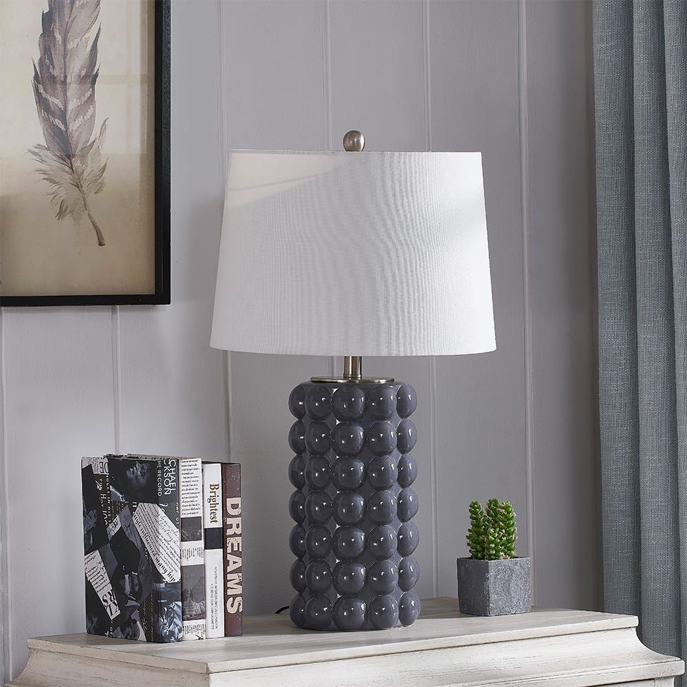 Gray ceramic outlet table lamp