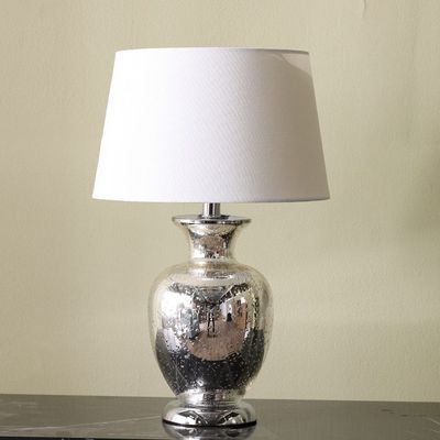 Nicholas Glass Table Lamp With Mercury Pattern Finish 33x33x51 Cm