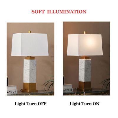 Jonathan Marble Table Lamp - Gold/White - 35.5x25.4x73.5 cm 
