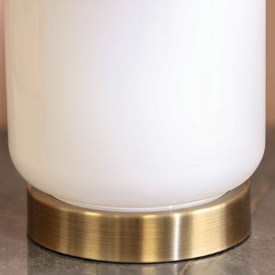 Jonathan Glass Table Lamp Antique Brass+White 38X38X67.5Cm 