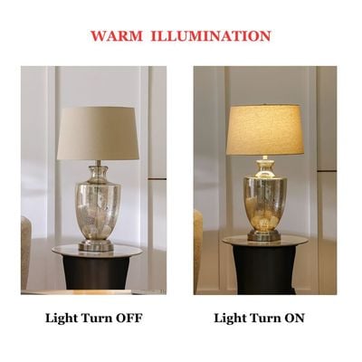 Jonathan Glass Table Lamp - Silver 40.5x40.5x70 cm 