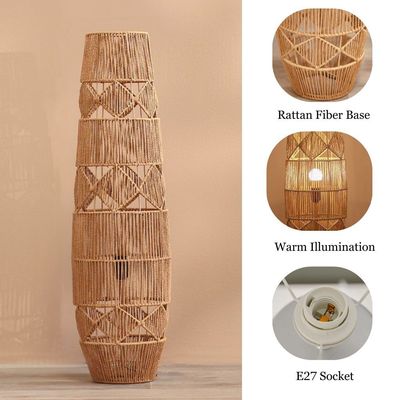 Nicholas Rattan Floor Lamp - Brown - 25x25x91 cm 