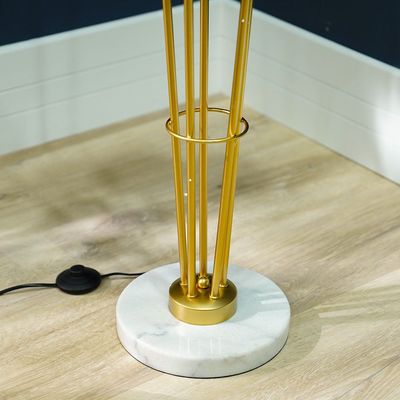 Aw23-Nicholas Metal Floor Lamp With Marble Base Gold 33X33X130Cm (Mlm-883516Gl)