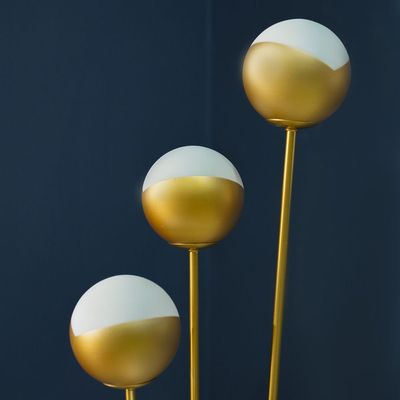Aw23-Nicholas Metal Floor Lamp With Marble Base Gold 33X33X130Cm (Mlm-883516Gl)