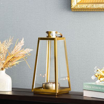 AW23-Abriz Taper Lantern Small Gold 20X20X50 CM (VDAL-64)