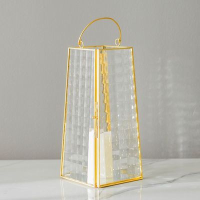 Serengeti Lantern Gold 10X10X22.4Cm 