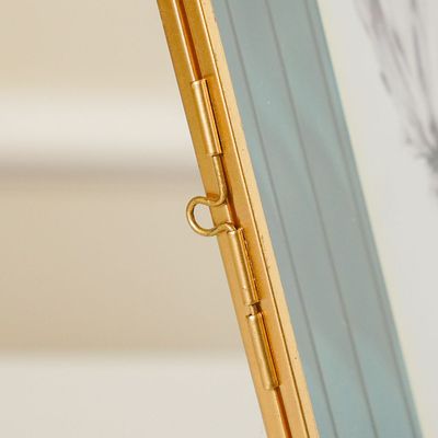 Percy Glass Photo Frames Teal/Gold 18x6x23Cm 