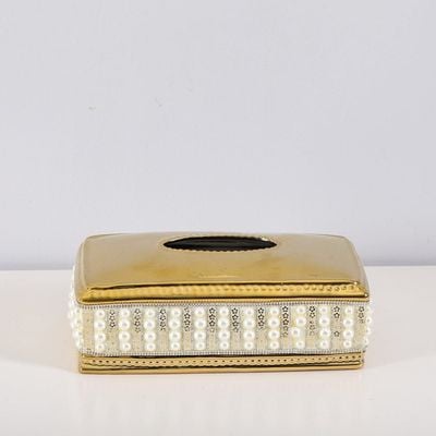 Juliet Tissue Box Gold,White 28X17X10.5cm