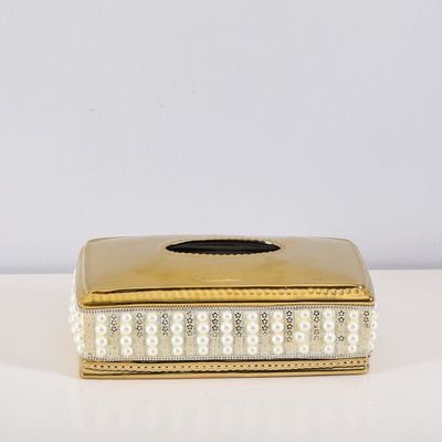 Juliet Tissue Box Gold,White 28X17X10.5cm