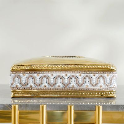 Abriz Tissue Box Gold-28 x 17 x 10.5 Cm 