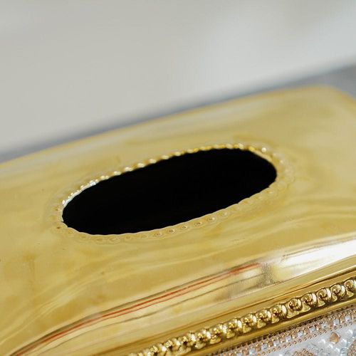 Abriz Tissue Box Gold-28 x 17 x 10.5 Cm 