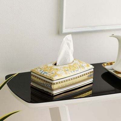 Aaliyah Tissue Box Gold 28x17x10.5Cm 