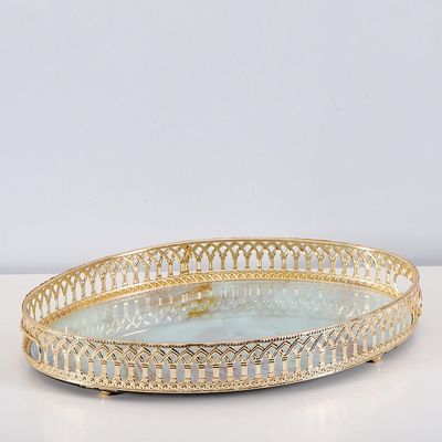 Alessi Round Tray Gold 41x27.5x6.5cm 90306B