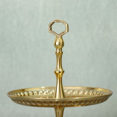 AW23-Abriz Decorative Cake Stand Gold 26X26X40CM (VDAL-74)