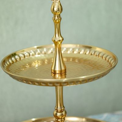 AW23-Abriz Decorative Cake Stand Gold 26X26X40CM (VDAL-74)