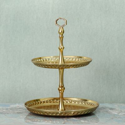 AW23-Abriz Decorative Cake Stand Gold 26X26X40CM (VDAL-74)