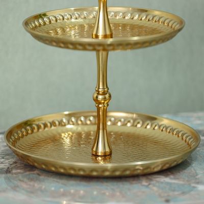 AW23-Abriz Decorative Cake Stand Gold 26X26X40CM (VDAL-74)