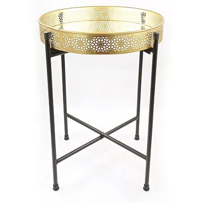 AW23-Abriz Mesh Tray with Stand 42x42x55 CM, Gold (VDAL-208)