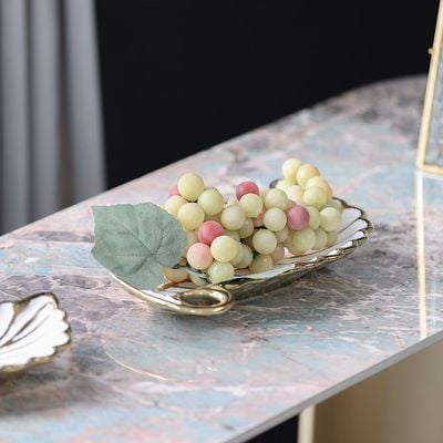 Liana Leaf Tray 30x16x3.8Cm Gold