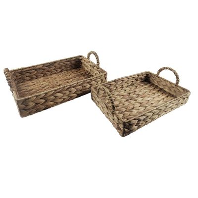 Boheme Set Of 2 Rattan Tray L:37.5X26X8Cm S:34X22X6Cm