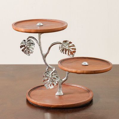 Mirage Two Tier Cake Stand Silver 37X25X28.5Cm 
