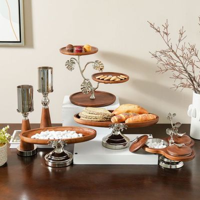 Mirage Two Tier Cake Stand Silver 37X25X28.5Cm 
