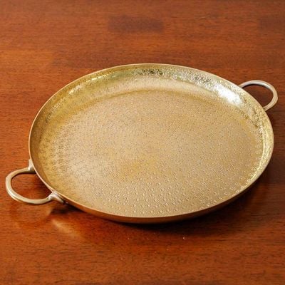 Abriz Textured Tray Champagne Gold 44X35X4Cm