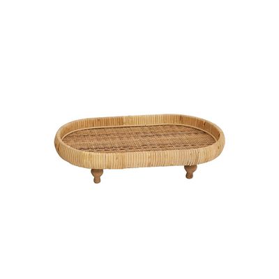 AW24 Amber Rattan Decorative Tray Small 39X21X9 Cm