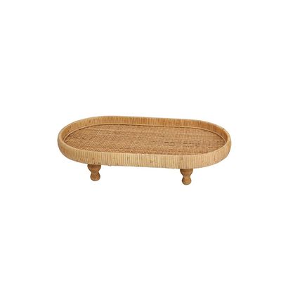 AW24 Amber Rattan Decorative Tray Large 48X26X11 Cm