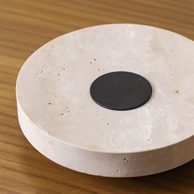 Norwich Marble Round Tray 20X20X6Cm Peach/BK