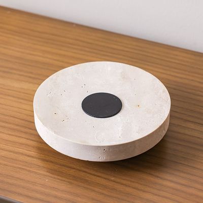 Norwich Marble Round Tray 20X20X6Cm Peach/BK