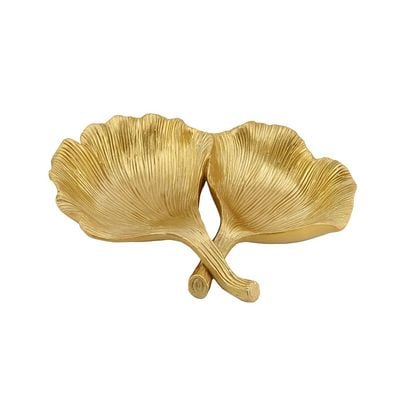 Norwich Gingko Leaf Tray 24.5X16.5X5Cm Gold