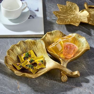 Norwich Gingko Leaf Tray 24.5X16.5X5Cm Gold