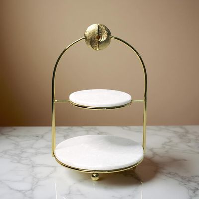 Dalia Metal Marble Disc Destiny Cake Stand 23x24x35 CM