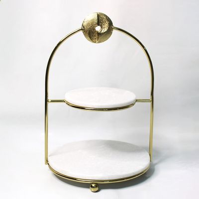 Dalia Metal Marble Disc Destiny Cake Stand 23x24x35 CM